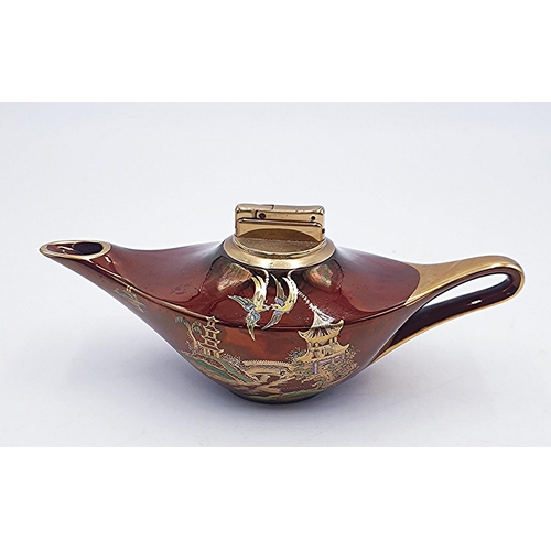 16 - CARLTON WARE ROUGE ROYALE 20cm GENIE'S LAMP TABLE TOP CIGARETTE LIGHTER