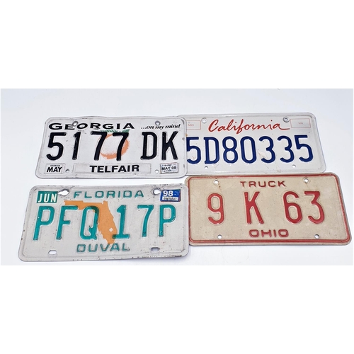 814 - AMERICAN NUMBER PLATES (4)