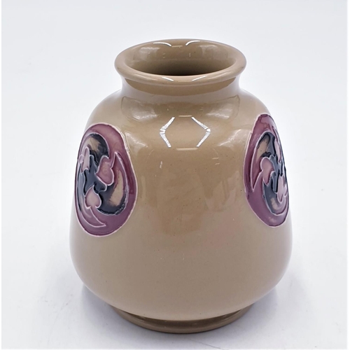 817 - MOORCROFT Small 8.5 cm VASE  (Red Dot) (Small Chip Under Glaze)