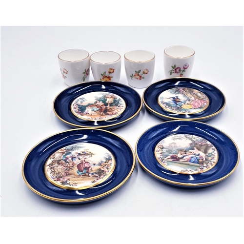 773 - CARLTON WARE PICTURE TRAYS (4) TOGETHER WITH CROWN STAFFORDSHIRE FLOWER PATTERN EGG CUPS (1 Egg Cup ... 