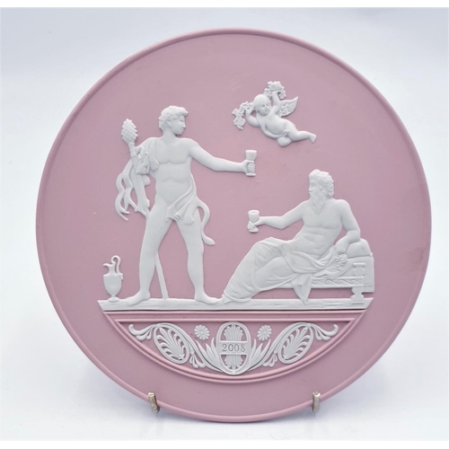 777 - WEDGWOOD PINK JASPER WARE 18.5 cm Dia PLAQUE