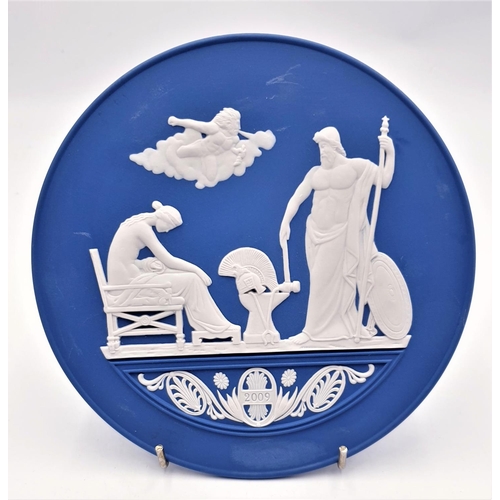 778 - WEDGWOOD DARK BLUE JASPER WARE 18.5 cm Dia PLAQUE