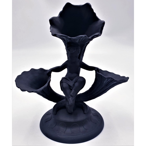 781 - WEDGWOOD BLACK JASPER WARE 17.5 cm VASE 