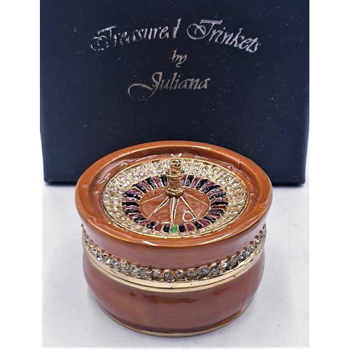 736 - JULIANA DESIGN STUDIO'S  METAL/ENAMELLED TRINKET BOX FASHIONED AS A ROULETTE WHEEL FROM THE TREASURE... 