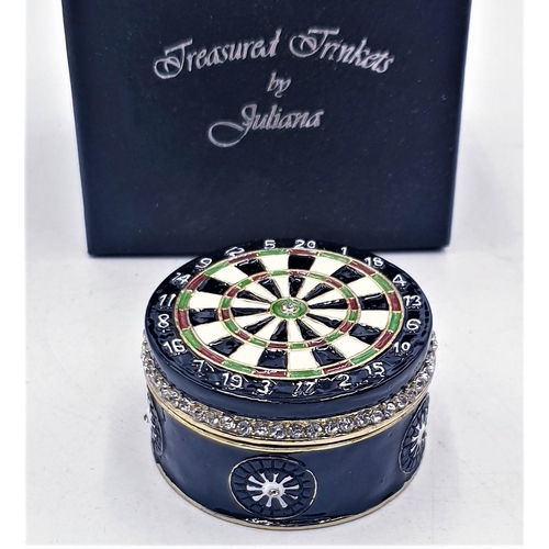 737 - JULIANA DESIGN STUDIO'S  METAL/ENAMELLED TRINKET BOX FASHIONED AS A DARTBOARD FROM THE TREASURED TRI... 