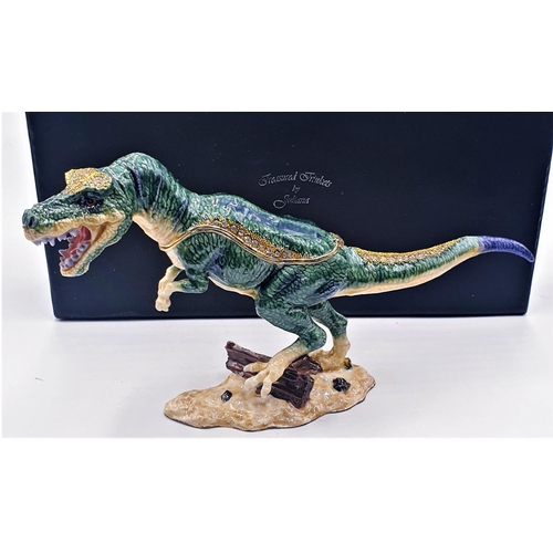 742 - JULIANA DESIGN STUDIO'S Extra Large METAL/ENAMELLED TRINKET BOX FASHIONED AS A VELOCIRAPTOR FROM THE... 