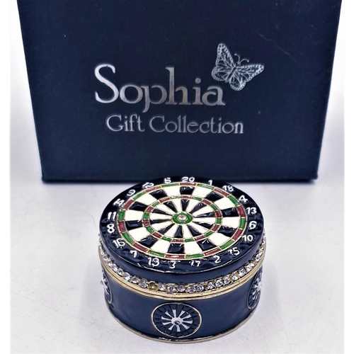 746 - SOPHIA DESIGN STUDIO'S METAL / ENAMELLED TRINKET BOX FASHIONED AS A DARTBOARD  (Original Box)