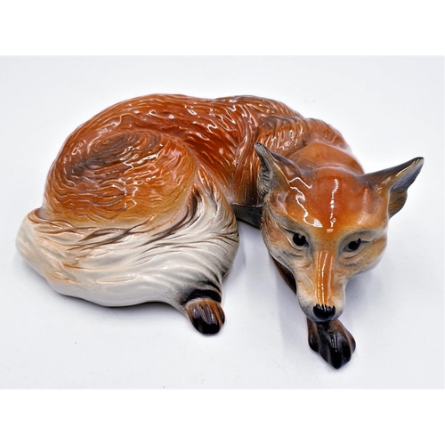 10 - MARKAY ART STUDIO POTTERY 12.5cm MODEL OF A CURLED FOX