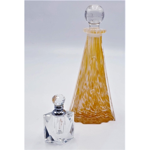 232 - CRYSTAL GLASS SCENT BOTTLES (2)