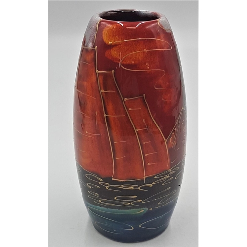 238 - ANITA HARRIS ART POTTERY 17cm SKITTLE VASE IN THE POTTERIES PAST DESIGN (Signed In Gold By Anita Har... 