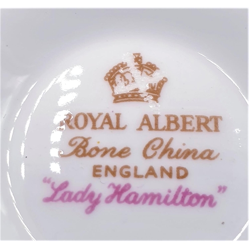 305 - ROYAL ALBERT CHINA TEA CUPS (12) IN THE LADY HAMILTON DESIGN (Marked 2nds)