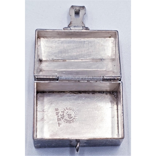 405 - SILVER PILL BOX FASHIONED AS A CHEST (Mark To The Inside)