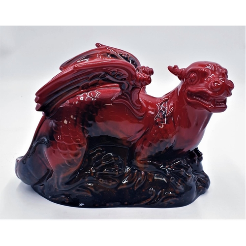 462 - ROYAL DOULTON FLAMBE (Veined) Large  26cm x 19cm MODEL OF A DRAGON (Style One) (Model No 2085) 1973/... 