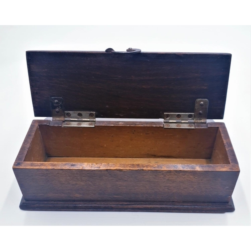 483 - WOODEN TIE PRESS 25cm x 8cm x 8.5 cm TIE STORAGE BOX