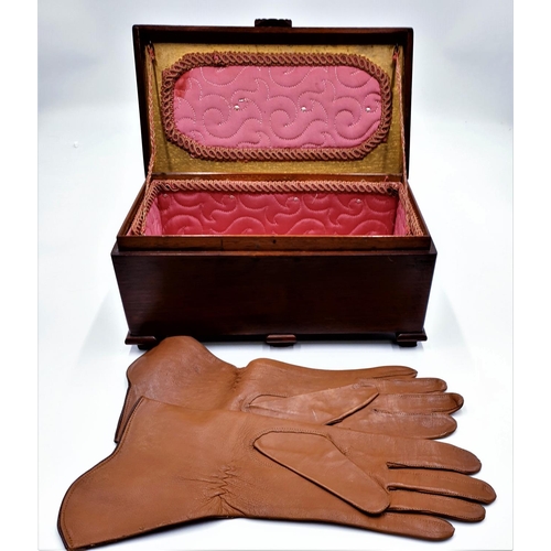 5 - ART DECO GLOVE BOX With LEATHER GLOVES