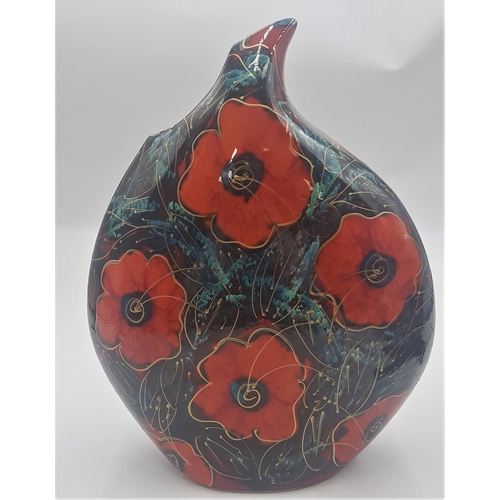 525 - ANITA HARRIS ART POTTERY Extra Large 31.cm x 25cm TEARDROP VASE IN THE POPPY DESIGN  Signed In Gold ... 