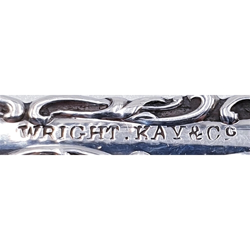 531 - STERLING SILVER SAUCE SPOON By Makers Wright,Kay & Co (Length 12cm , Total Weight 19.6 Grams)