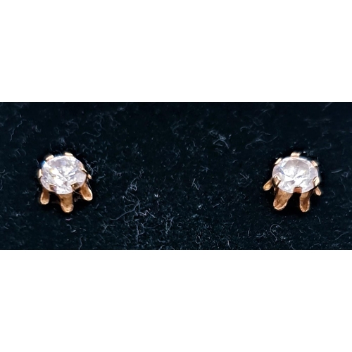 593 - 9ct GOLD STONE SET EARRINGS (Boxed)