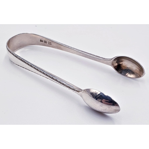 655 - SOLID SILVER 1925 GOLDSMITHS & SILVERSMITHS LONDON SUGAR TONGS/NIPS (Length 8cm , Total Weight 15 Gr... 