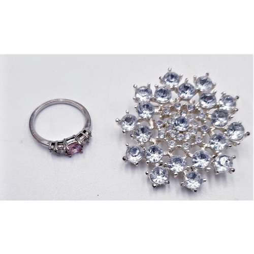 680 - DRESS RING And BROOCH