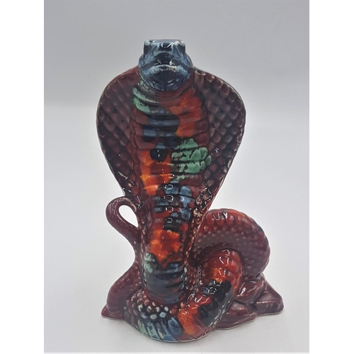 691 - ANITA HARRIS ART POTTERY Large 22cm MODEL OF A COBRA THE VENEMOUS SNAKE  (Signed In Gold By Anita Ha... 