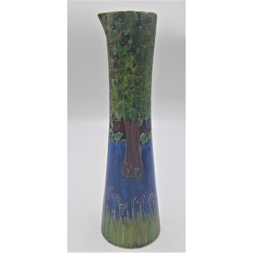 694 - ANITA HARRIS ART POTTERY 32cm CHIMNEY VASE IN THE BLUEBELL WOOD DESIGN (Signed In Gold By Anita Harr... 