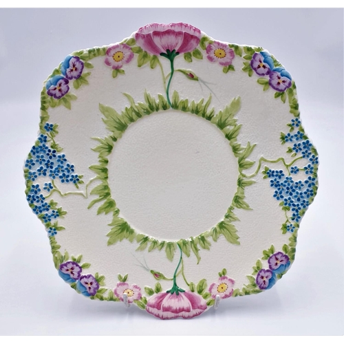 710 - ROYAL GRAFTON CHINA BREAD/BUTTER PLATE (Hand Painted) IN THE GARDEN GLORIES DESIGN c1930s  (Rare)