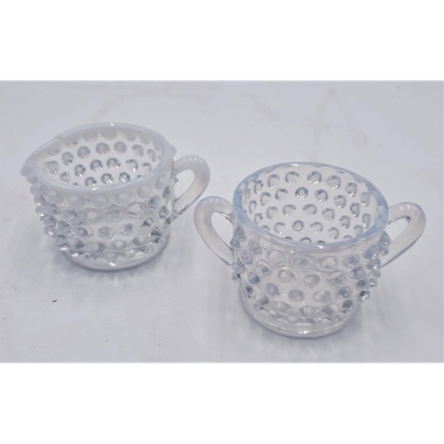 712 - VICTORIAN FENTON GLASS JUG And TWIN HANDLED BOWL