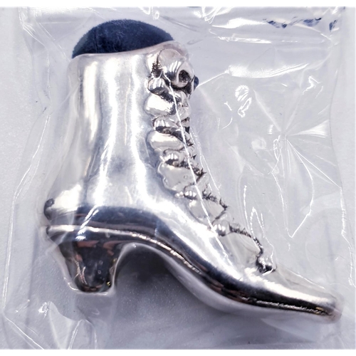 719 - SILVER (925) 4cm PIN CUSHION FASHIONED AS A BOOT (Total Weight 19.00 Grams)