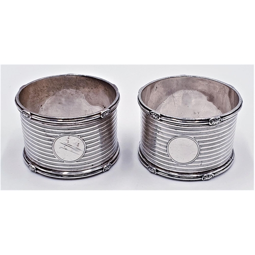 752 - SILVER (925) ART DECO NAPKIN RINGS (2)By Makers Walker & Hall (Total Weight 66 Grams)