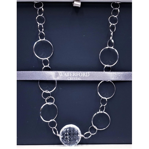 787 - WATERFORD STERLING SILVER and CRYSTAL 41cm NECKLACE IN THE ALANA DESIGN (Original Box)