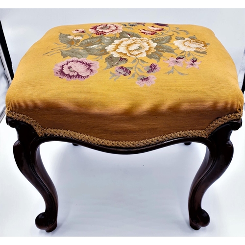 93 - VICTORIAN EMBROIDERED FOOT STOOL (Please Note This Lot WILL NOT BE SHIPPED....COLLECT ONLY !!!!)