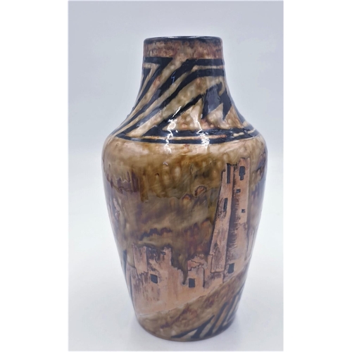 156 - COBRIDGE STONEWARE 25cm VASE (Trial Piece,Dated 4.4.2000)