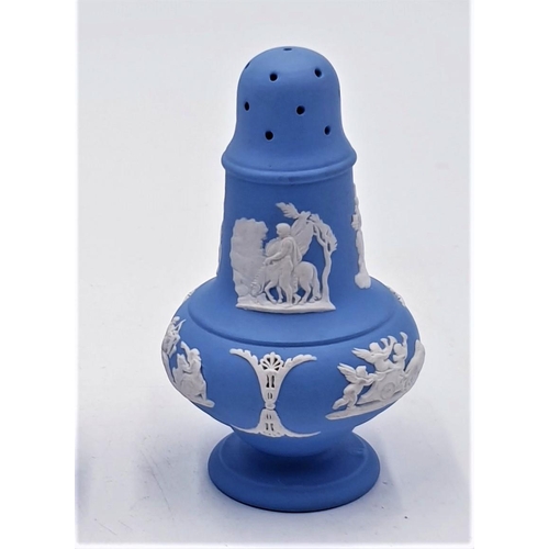 170 - WEDGWOOD BLUE JASPER WARE PEPPER POTS (2)