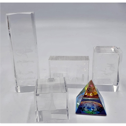 643 - CRYSTAL GLASS PAPERWEIGHTS (5)