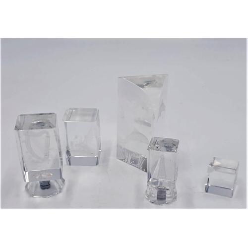 644 - CRYSTAL GLASS PAPERWEIGHTS (5)