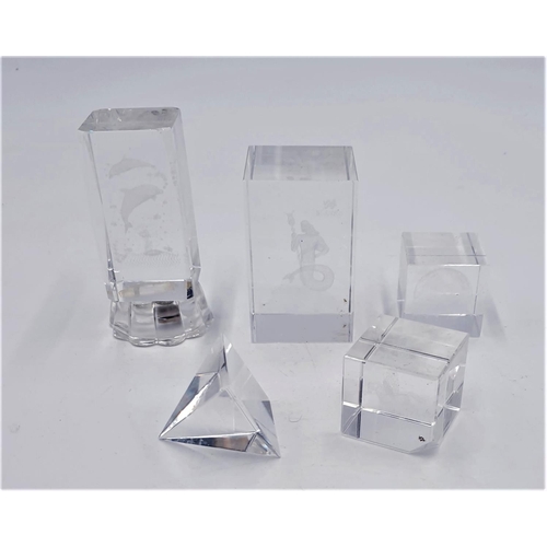 645 - CRYSTAL GLASS PAPERWEIGHTS (5)