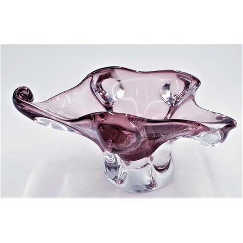 122 - BOHEMIAN CRYSTAL 22cm x 11cm GLASS  BOWL