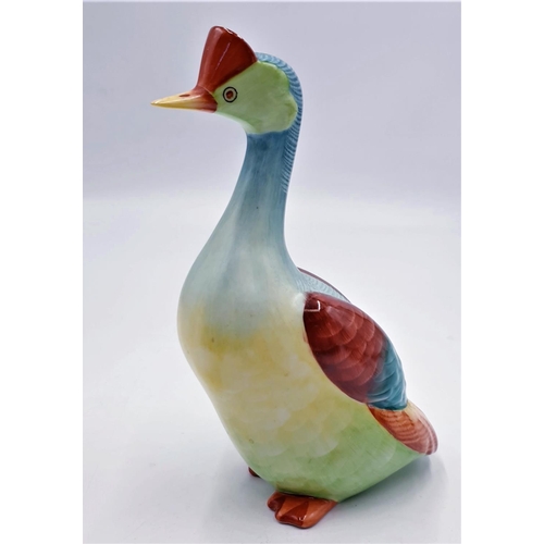 123 - HOLLOHAZA (Hungary) (Hand Made) 23cm MODEL OF A DUCK.
(Hollóháza porcelain is produced by the Porcel... 