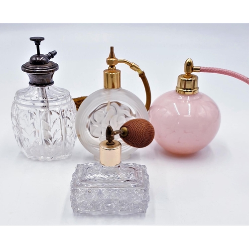 129 - GLASS PERFUME BOTTLES (4)