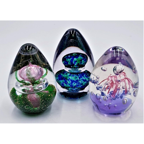 132 - GLASS DUMP PAPERWEIGHTS (3)