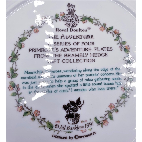 153 - ROYAL DOULTON CHINA 20cm Dia PLATE 'THE ADVENTURE' FROM THE BRAMBLY HEDGE GIFT COLLECTION (Original ... 