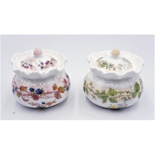 161 - ROYAL DOULTON CHINA LIDDED POTS (2) 'SPRING' & 'AUTUMN' FROM THE BRAMBLY HEDGE GIFT COLLECTION