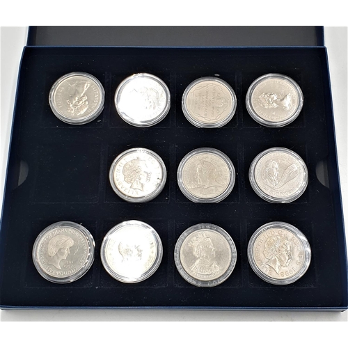 556 - BOXED SET OF 11 (Cased) COINS Including Mainly £5.00 )