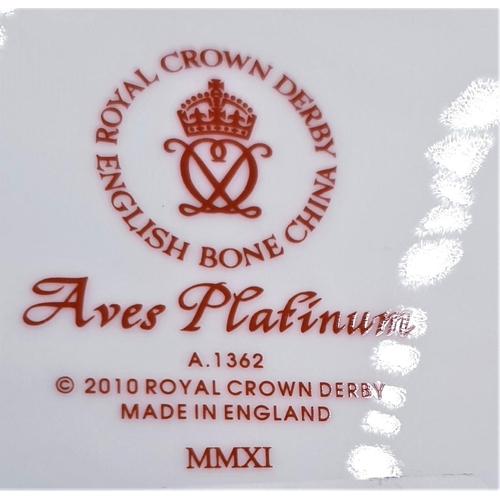 55A - ROYAL CROWN DERBY CHINA 35cm Dia CHARGER IN THE AVES PLATINUM