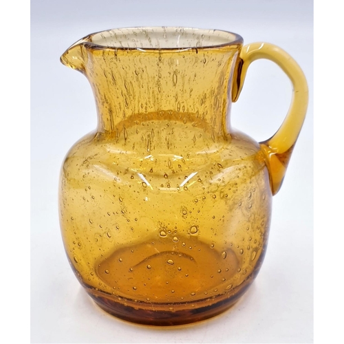 587 - WHITEFRIARS 11cm AMBER GLASS JUG