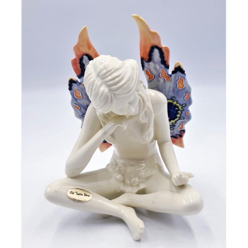 696 - OLD TUPTON WARE FIGURINE OF A FAIRY (Sitting)