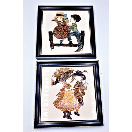 795 - MAWS MAJOLICA FRAMED TILES (2)