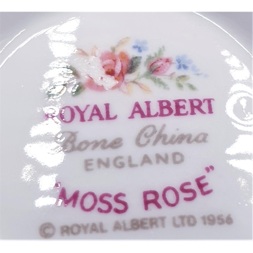 94 - ROYAL ALBERT CHINA TEA CUPS (6) IN THE MOSS ROSE DESIGN (Marked 2nds)