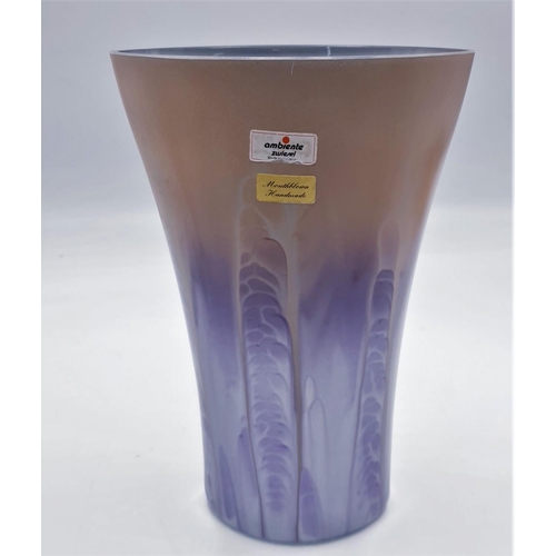 96 - AMBLENTE ZWIESEL GERMAN (Mouth Blown) FROSTED GLASS 24cm VASE